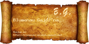Blumenau Gajána névjegykártya